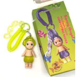 New Kewpie/Angel Mini Figure Keychain in Green Dog Costume, Open Blind Box